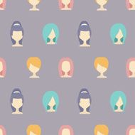 Seamless pattern with female icons N2