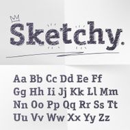 Vector hand drawn sketch latin alphabet