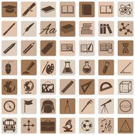 Vector Set of 49 Education Icons School and University N6