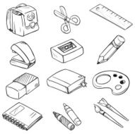School equipment sketch style N2