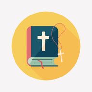 bible flat icon with long shadow eps10 N28