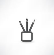 Stationery on a white background