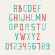Font Complete abc alphabet set Vector letters and numbers