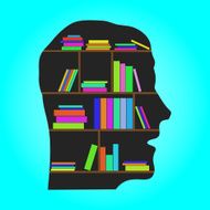 Head Library - flat concept vector illustration