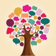 Social media diversity tree illustration