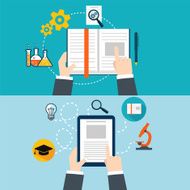 Set of icons online learning