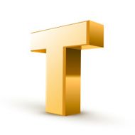 3d golden letter T N3