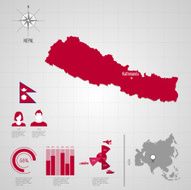 NEPAL flag Asia World Map