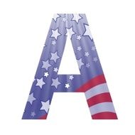 american flag letter A
