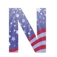 american flag letter N