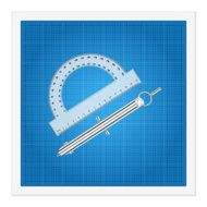 blueprint and ruler instruments N20