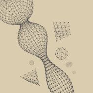 Abstract connection points and lines 3d vector Illustration N2