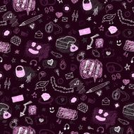 Accessories Hand drawn seamless pattern N3