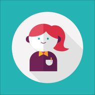 businesswoman flat icon with long shadow eps10 N18