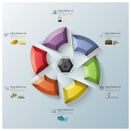 Modern Rotate Propeller Three Dimension Polygon Business Infographic