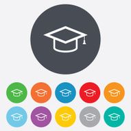 Graduation cap sign icon Education symbol N17
