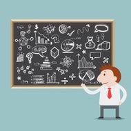 Businessman presentation with blackboard - Vector N2