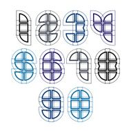 Technical numbers created from sections industrial numerals