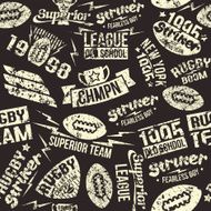 Seamless pattern sport rugby emblem