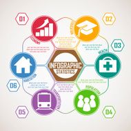 Hexagonal shape infographic elements N8