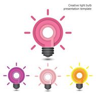 Creative pencil and light bulb design Flat design style modern concept N3