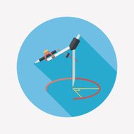 Compass Pencil flat icon with long shadow eps10 N10