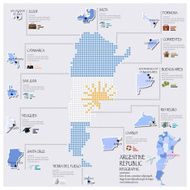 Dot And Flag Map Of Argentina Infographic Design