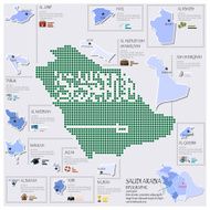Dot And Flag Map Of Saudi Arabia Infographic Design