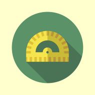 Protractor icon Flat long shadow design