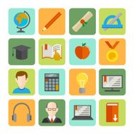 E-learning flat icon set N2