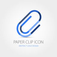 Vector paper clip icon Abstract logo design