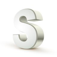 3d alphabet silver S