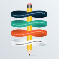 pencil ribbon banner flow chart