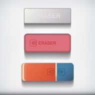 Eraser set isolated on white background