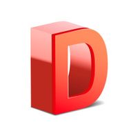 3d red letter D N4