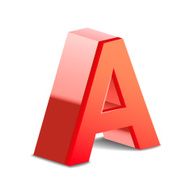 3d red letter A N3