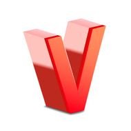 3d red letter V N6