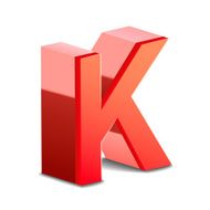 3d red letter K N5