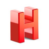 3d red letter H N7