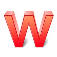3d red letter W N6