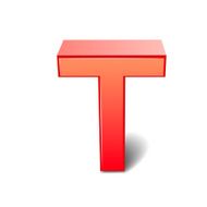 3d red letter T N5