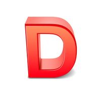 3d red letter D N5