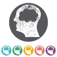 Brain Thinking Heads Icons vector N2