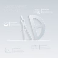 vector illustration compass and protractor template graphic or website layout