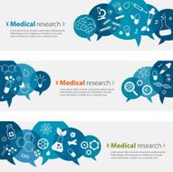 Medical Research Banners And Icon Set N4