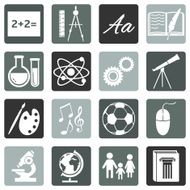 Vector Set of School Subjects Icons N14