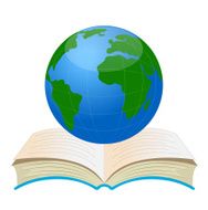 planet earth on an open book