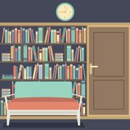 Reading Seat In Front Of A Huge Bookcase N16