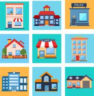 Modern flat vector buildings set N7