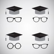 Vector image of an hat and glasses